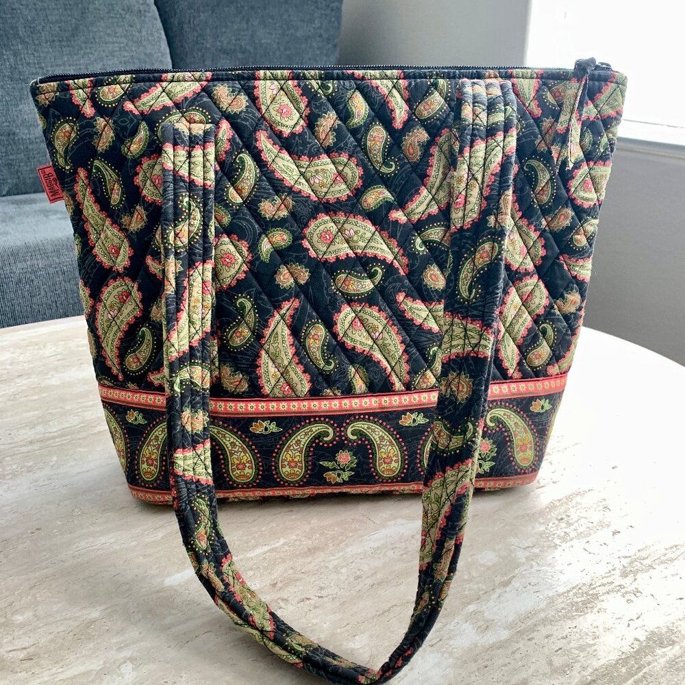 MAGGI B Tote Bag/Handbag/Purse Quilted Paisley Color Perfect For Daily Use Women